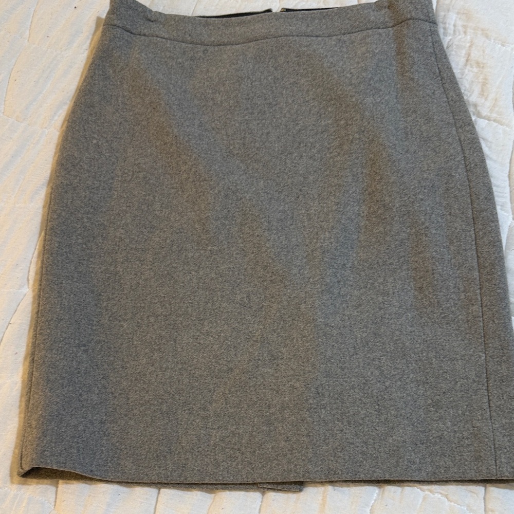 J Crew The Pencil Skirt Grey Wool Women's Skirt Size 0 - Picture 1 of 6